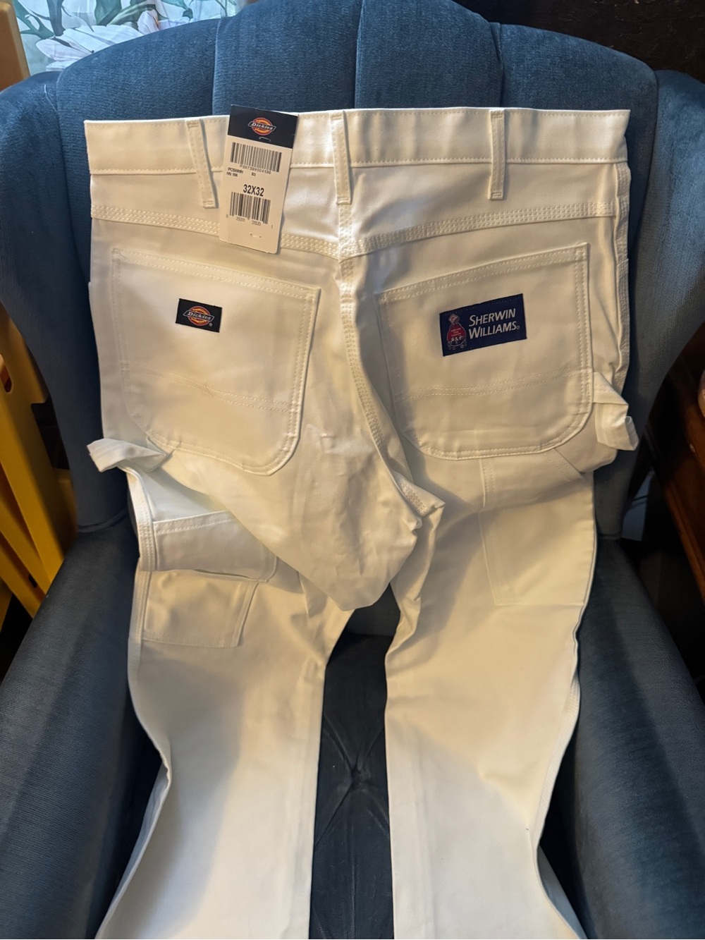 Dickies White Painter Pants with Sherwin-Williams Patch